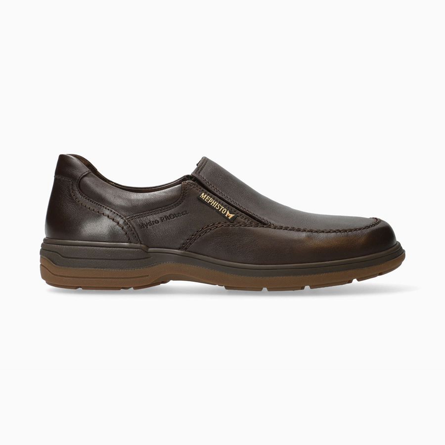 Mephisto DAVY Bőr Férfi Loafers - Sötét Barna, HU-46241